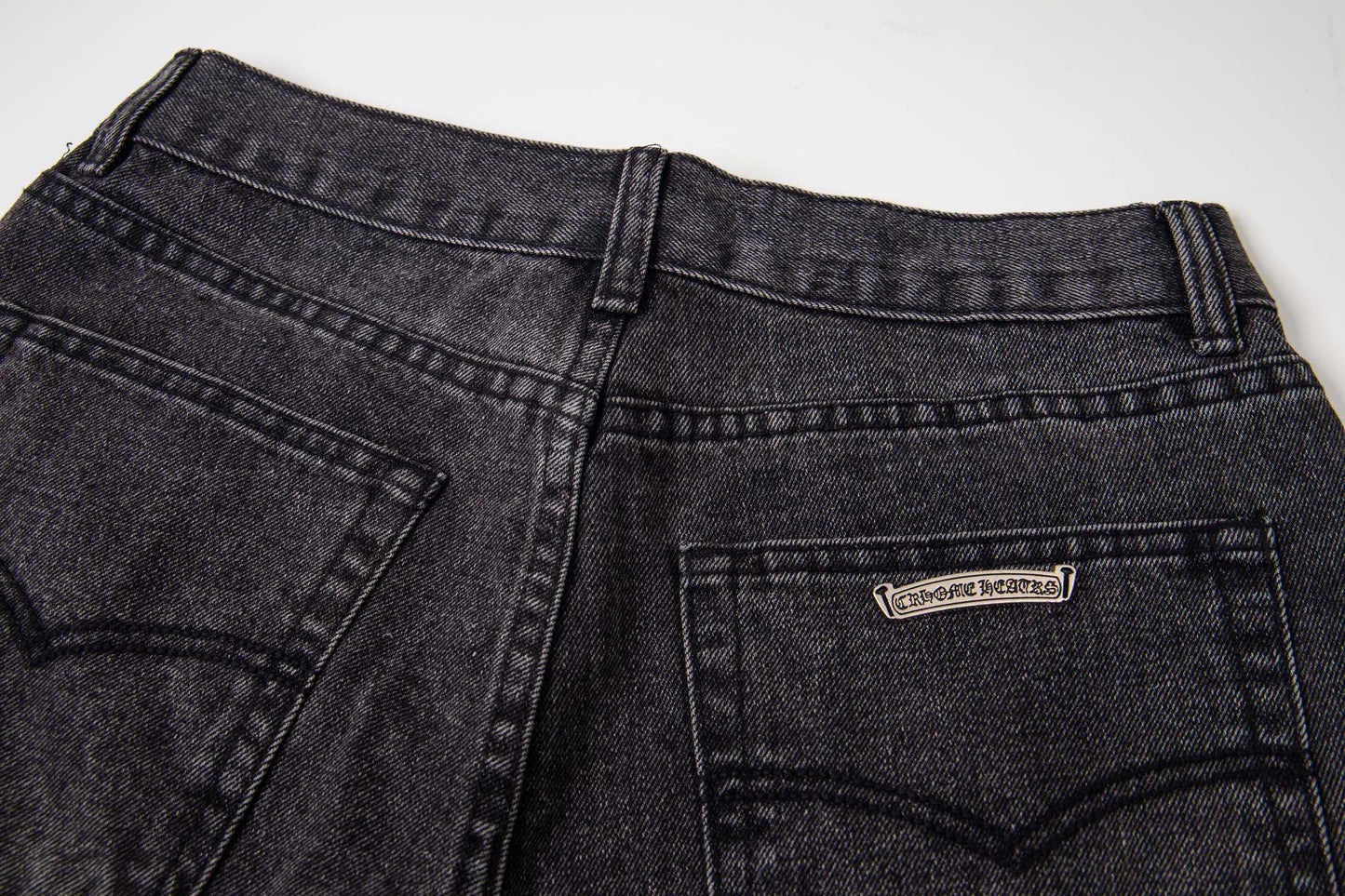 Chrome Hearts マルチクロスパッチ デニムジーンズ - グレー ゴシック ストリートパンツ 1111