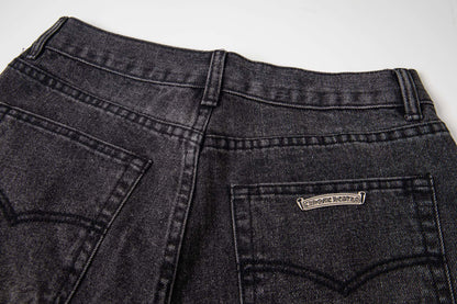 Chrome Hearts マルチクロスパッチ デニムジーンズ - グレー ゴシック ストリートパンツ 1111