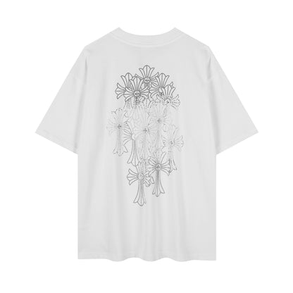 クロムハーツ ファイヤーワーク ラインストーン クルーネック Tシャツ 2623