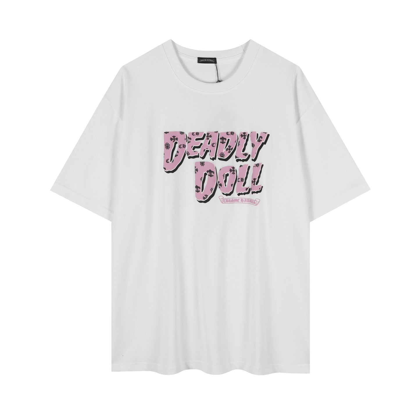 クロムハーツ風 フローラルクロス 棘 ガールズTシャツ 2617