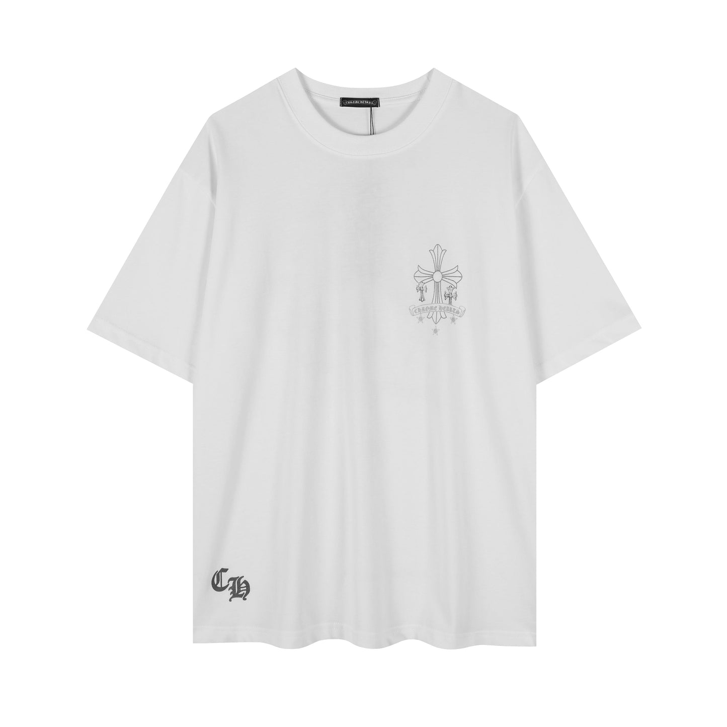 クロムハーツ リフレクティブ シルバーグレー フローラルクロス ヴィンテージウォッシュ Tシャツ 2626