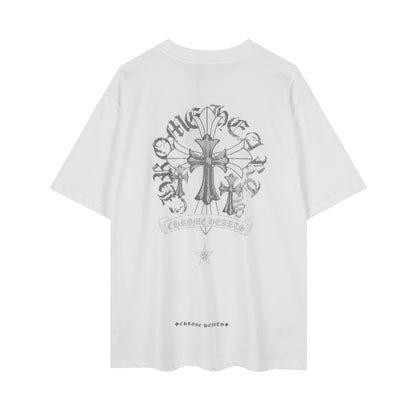 クロムハーツ リフレクティブ シルバーグレー フローラルクロス ヴィンテージウォッシュ Tシャツ 2626