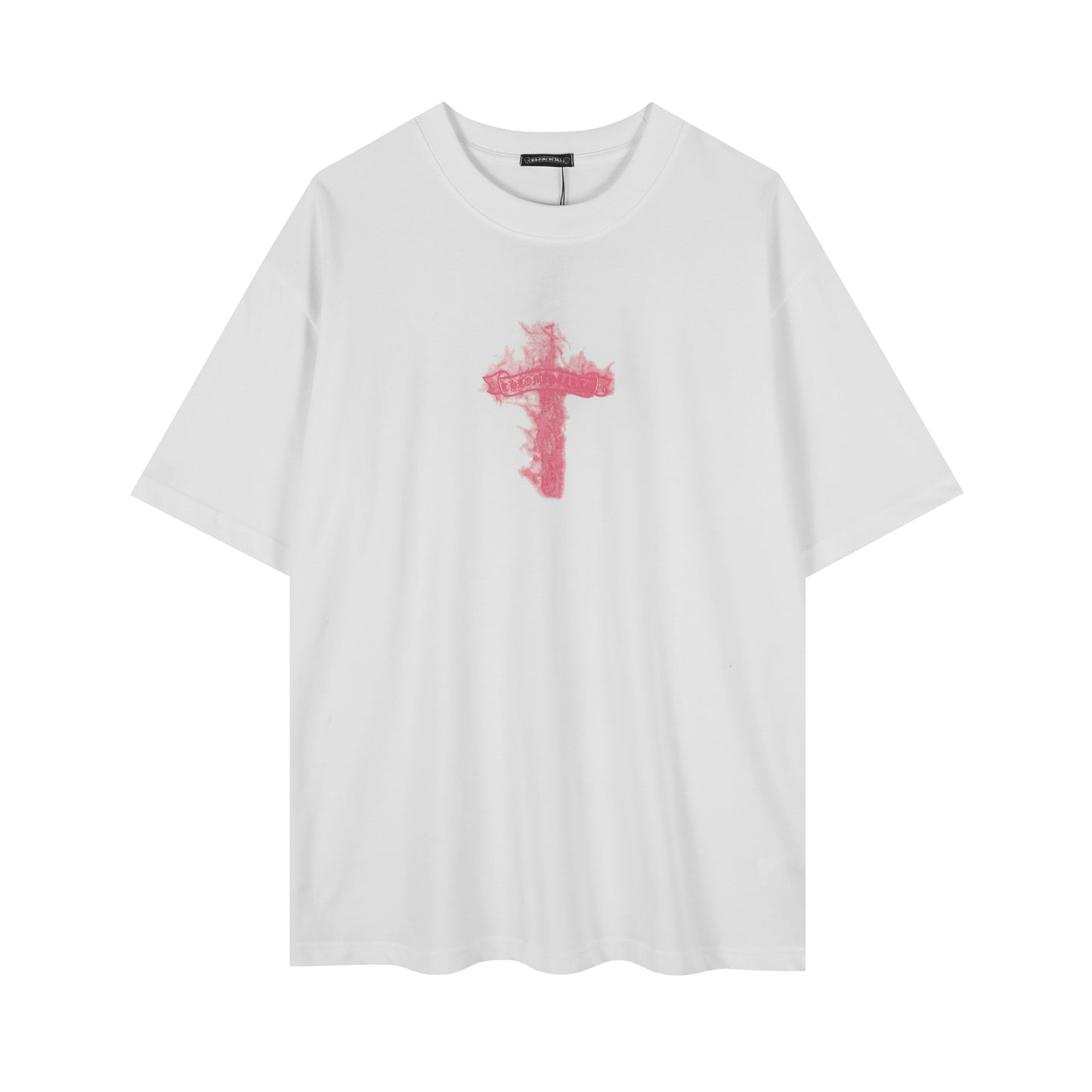 クロムハーツ ブラックベース ピンクフレイムクロス Tシャツ P65