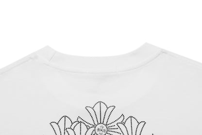 クロムハーツ ファイヤーワーク ラインストーン クルーネック Tシャツ 2623