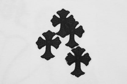 クロムハーツ リング クロス フローラル 刺繍 ヴィンテージ ゴシック Tシャツ 2604