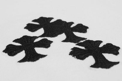 クロムハーツ リング クロス フローラル 刺繍 ヴィンテージ ゴシック Tシャツ 2604