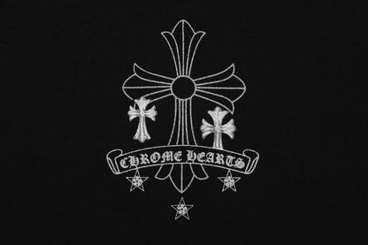 クロムハーツ リフレクティブ シルバーグレー フローラルクロス ヴィンテージウォッシュ Tシャツ 2626