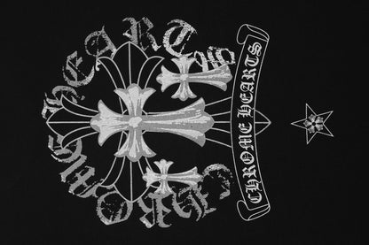 クロムハーツ リフレクティブ シルバーグレー フローラルクロス ヴィンテージウォッシュ Tシャツ 2626