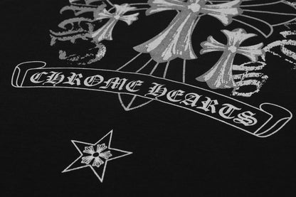 クロムハーツ リフレクティブ シルバーグレー フローラルクロス ヴィンテージウォッシュ Tシャツ 2626