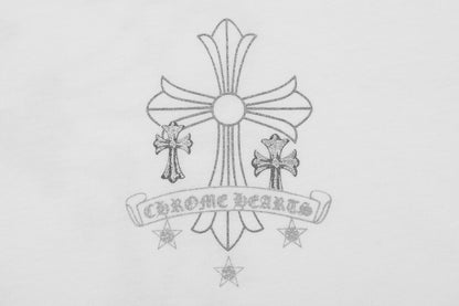 クロムハーツ リフレクティブ シルバーグレー フローラルクロス ヴィンテージウォッシュ Tシャツ 2626