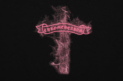 クロムハーツ ブラックベース ピンクフレイムクロス Tシャツ P65