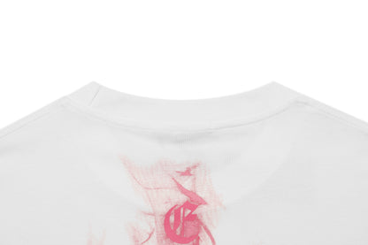 クロムハーツ ブラックベース ピンクフレイムクロス Tシャツ P65