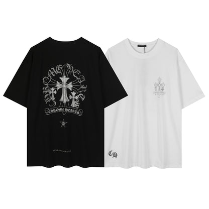 クロムハーツ リフレクティブ シルバーグレー フローラルクロス ヴィンテージウォッシュ Tシャツ 2626