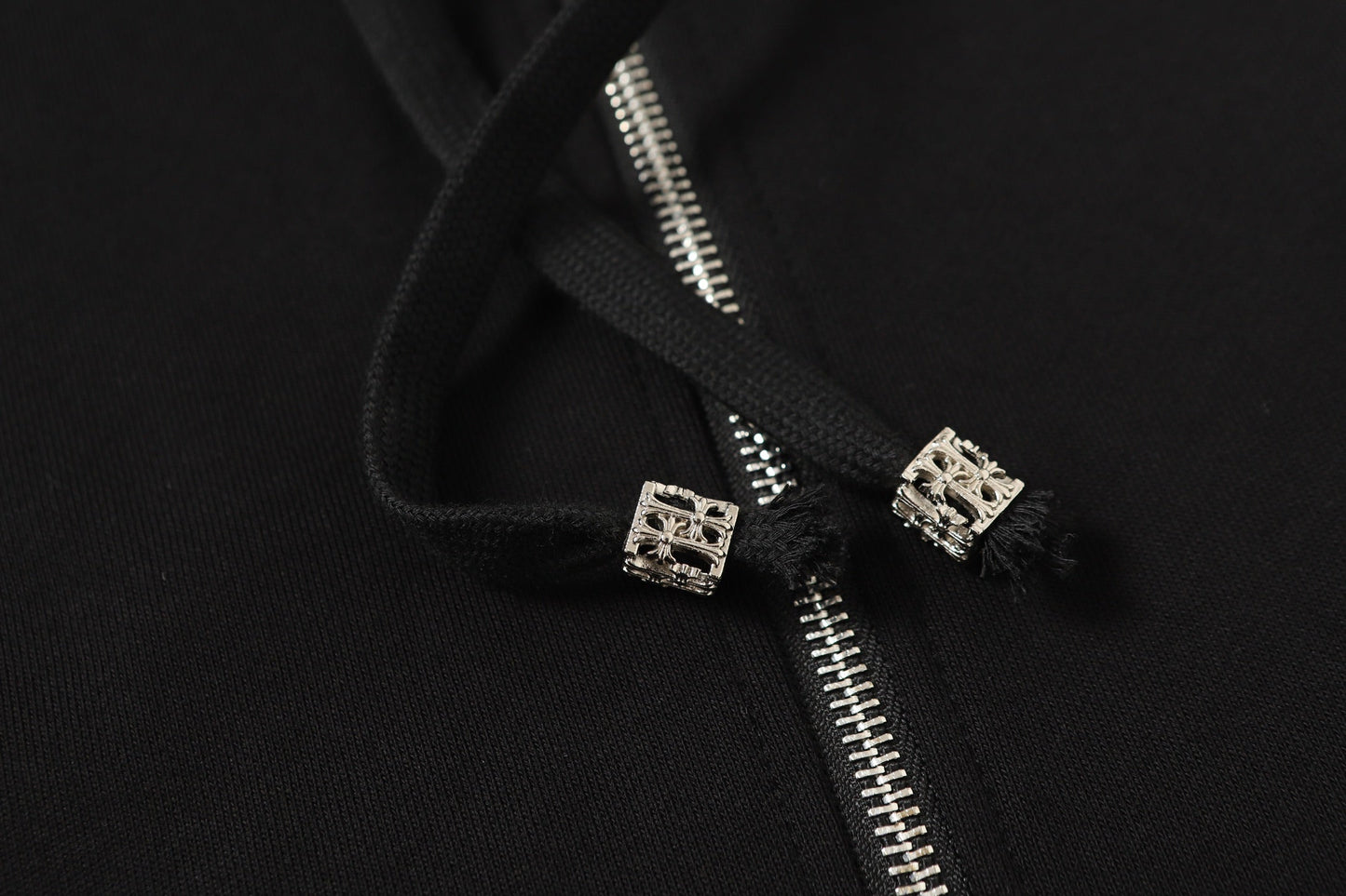 Chrome Hearts カラフルラインストーンパーカー - ブラック ゴシック ストリート スウェットシャツ 2608