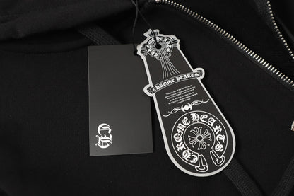 Chrome Hearts カラフルラインストーンパーカー - ブラック ゴシック ストリート スウェットシャツ 2608