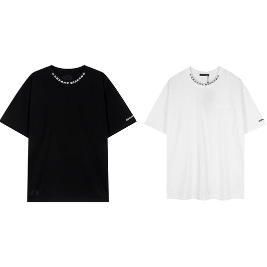 クロムハーツ サンスクリット ポケット＆ネック レタープリント Tシャツ TB02