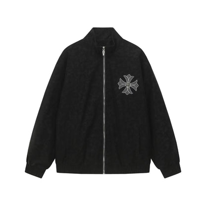 Chrome Hearts ホースシュー クロスジャケット - ブラック ストリート 刺繍コート 8800