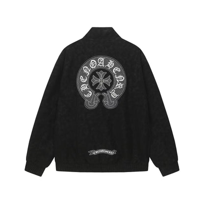 Chrome Hearts ホースシュー クロスジャケット - ブラック ストリート 刺繍コート 8800