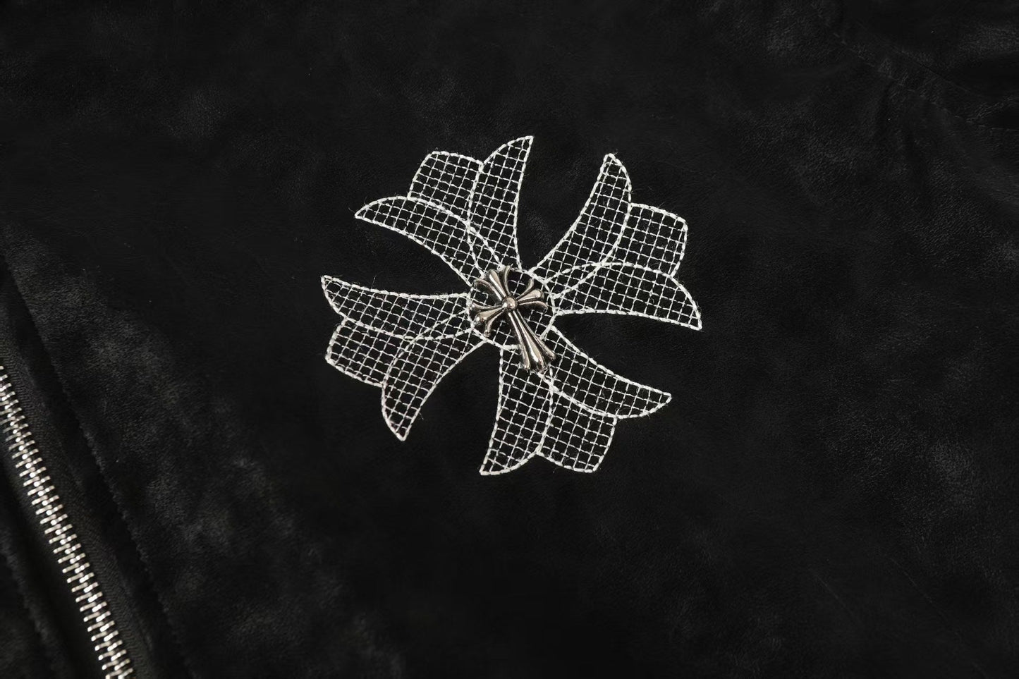 Chrome Hearts ホースシュー クロスジャケット - ブラック ストリート 刺繍コート 8800