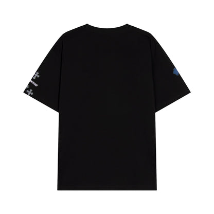 Chrome Hearts クロス メタル デニム スプライス ショートスリーブ Tシャツ TB14