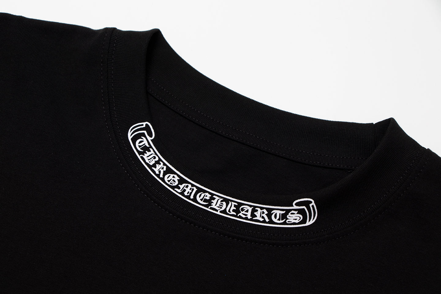 Chrome Hearts クロス メタル デニム スプライス ショートスリーブ Tシャツ TB14