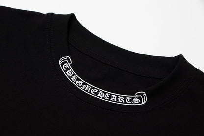 Chrome Hearts クロス メタル デニム スプライス ショートスリーブ Tシャツ TB14