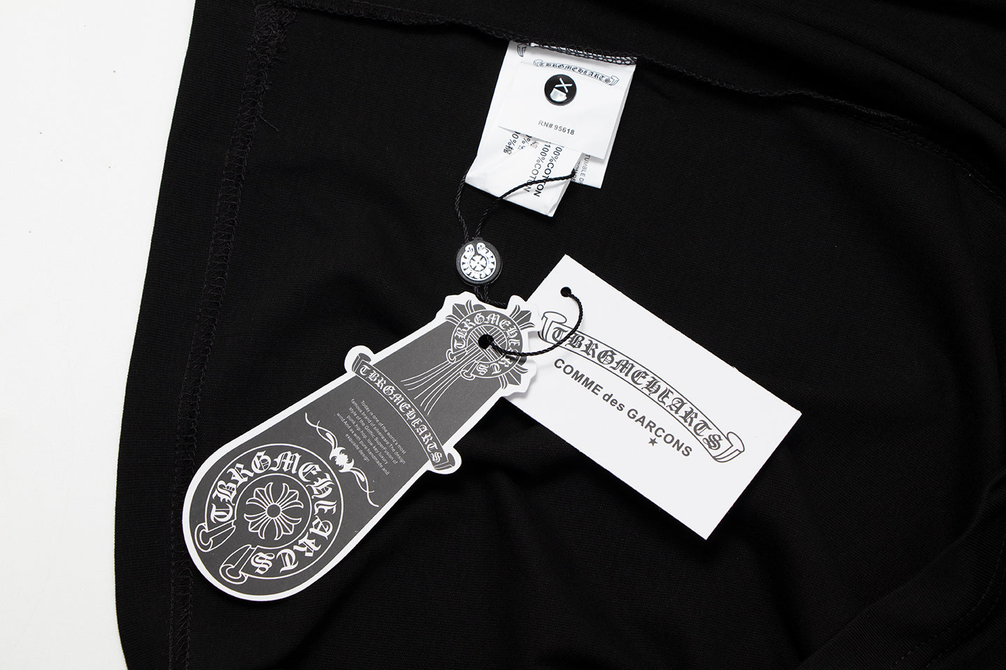 Chrome Hearts クロス メタル デニム スプライス ショートスリーブ Tシャツ TB14