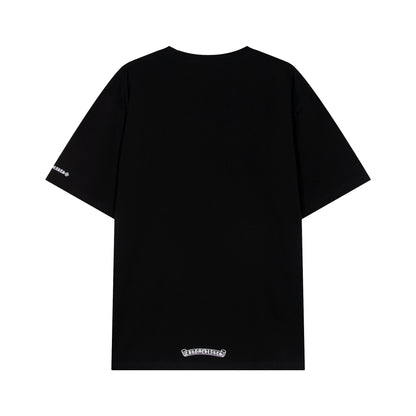 クロムハーツ サンスクリット ポケット＆ネック レタープリント Tシャツ TB02
