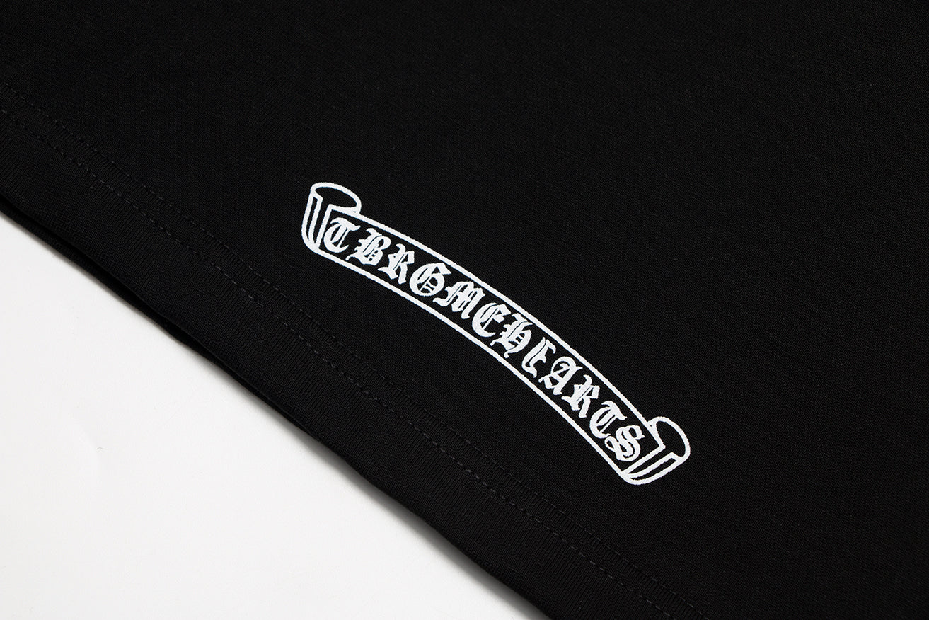 クロムハーツ サンスクリット ポケット＆ネック レタープリント Tシャツ TB02