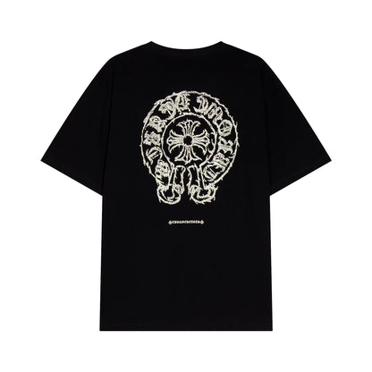 クロムハーツ サンスクリット ホースシュー クロス Tシャツ TB36
