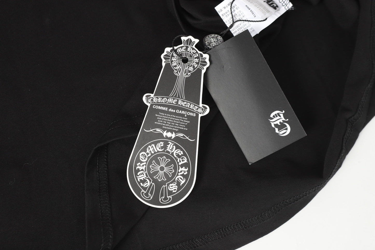 クロムハーツ ロゴ フラッグ 長袖 Tシャツ - ブラック ホワイト ゴシック ストリート Tシャツ K2126