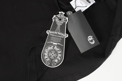 クロムハーツ ロゴ フラッグ 長袖 Tシャツ - ブラック ホワイト ゴシック ストリート Tシャツ K2126