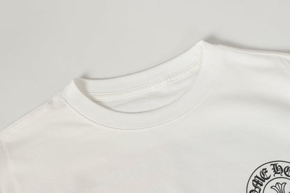 クロムハーツ ロゴ フラッグ 長袖 Tシャツ - ブラック ホワイト ゴシック ストリート Tシャツ K2126