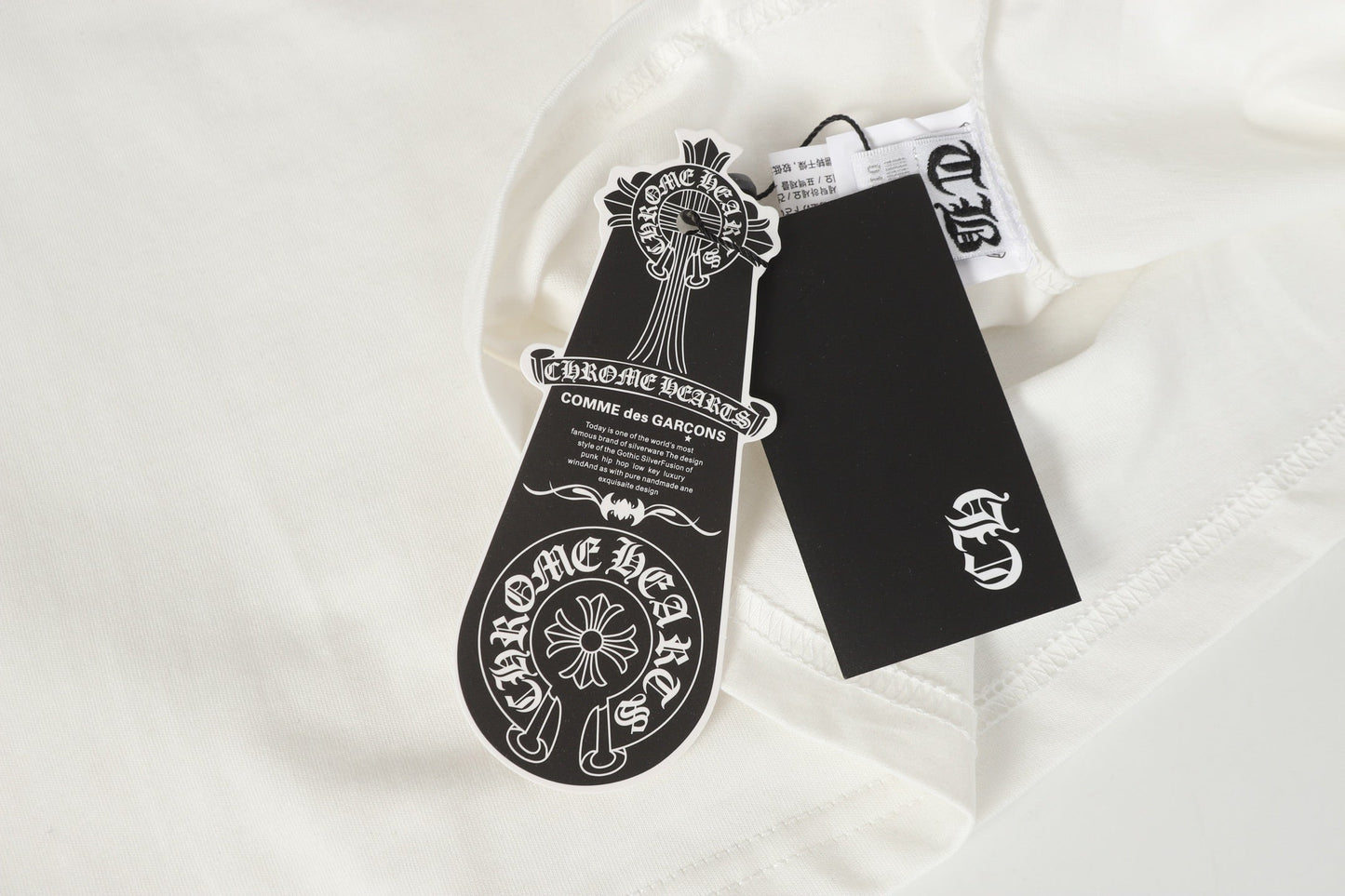 クロムハーツ ロゴ フラッグ 長袖 Tシャツ - ブラック ホワイト ゴシック ストリート Tシャツ K2126