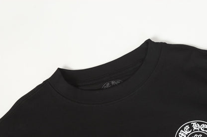 クロムハーツ ロゴ フラッグ 長袖 Tシャツ - ブラック ホワイト ゴシック ストリート Tシャツ K2126