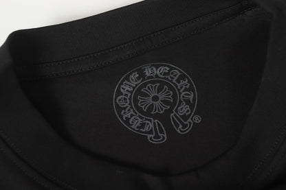 クロムハーツ ロゴ フラッグ 長袖 Tシャツ - ブラック ホワイト ゴシック ストリート Tシャツ K2126