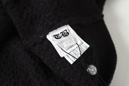クロムハーツ ゴシッククロス ニットカーディガン - 黒灰 ストリートウェア ジャケット 904