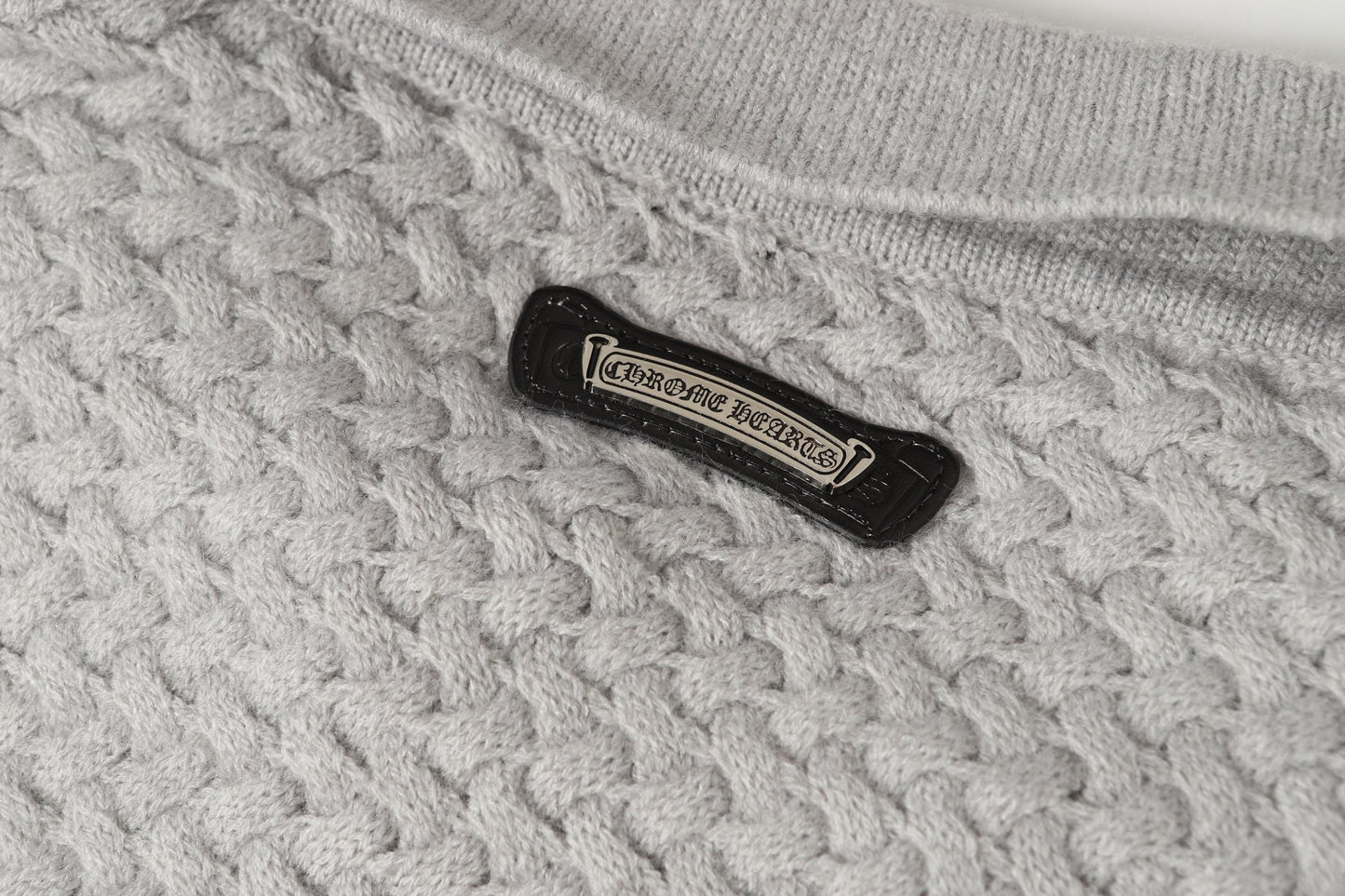 クロムハーツ ゴシッククロス ニットカーディガン - 黒灰 ストリートウェア ジャケット 904
