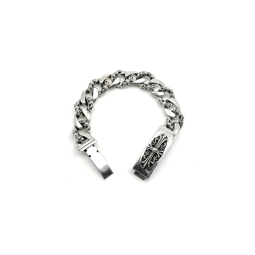 クロムハーツ シルバー クロスリンク キューバンブレスレット